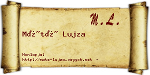 Máté Lujza névjegykártya